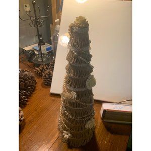 Christmas Tree 16 inch Lace Burlap and Roses